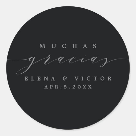 ELEGANT SCRIPT MUCHAS GRACIAS | DANK U STICKER (Voorkant)
