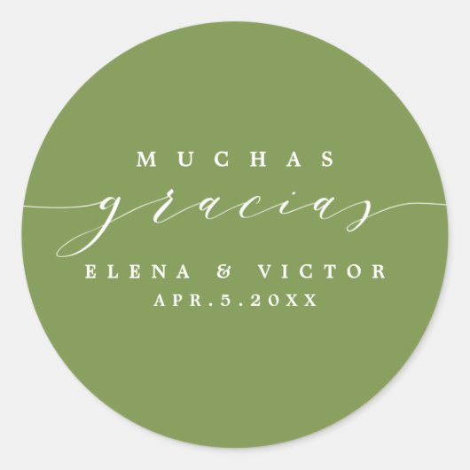 ELEGANT SCRIPT MUCHAS GRACIAS | DANK U STICKER (Voorkant)