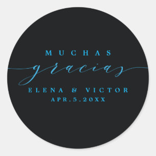 ELEGANT SCRIPT MUCHAS GRACIAS   DANK U STICKER