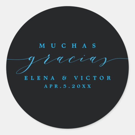 ELEGANT SCRIPT MUCHAS GRACIAS | DANK U STICKER (Voorkant)