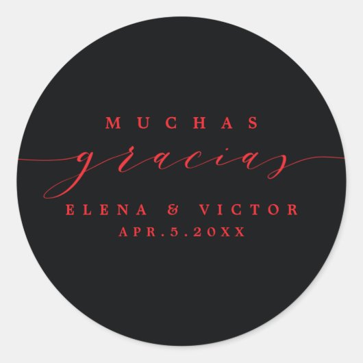 ELEGANT SCRIPT MUCHAS GRACIAS | DANK U STICKER (Voorkant)