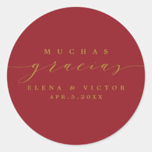 ELEGANT SCRIPT MUCHAS GRACIAS   DANK U STICKER