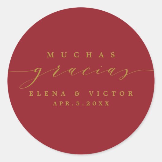 ELEGANT SCRIPT MUCHAS GRACIAS | DANK U STICKER (Voorkant)