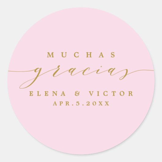 ELEGANT SCRIPT MUCHAS GRACIAS | DANK U STICKER (Voorkant)