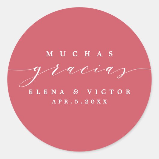 ELEGANT SCRIPT MUCHAS GRACIAS | DANK U STICKER (Voorkant)