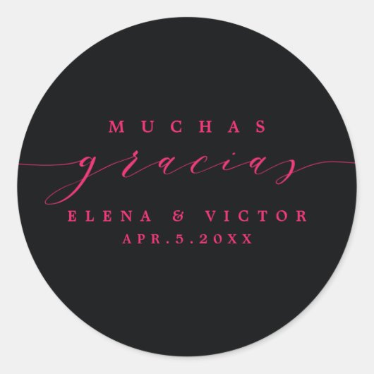 ELEGANT SCRIPT MUCHAS GRACIAS | DANK U STICKER (Voorkant)