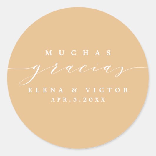 ELEGANT SCRIPT MUCHAS GRACIAS | DANK U STICKER (Voorkant)