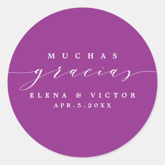 ELEGANT SCRIPT MUCHAS GRACIAS | DANK U STICKER (Voorkant)