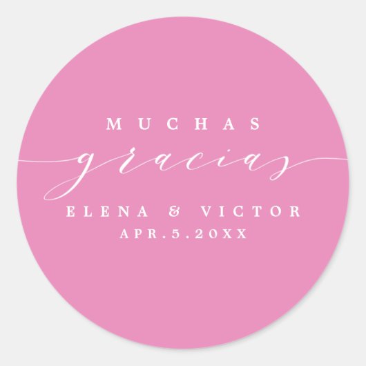 ELEGANT SCRIPT MUCHAS GRACIAS | DANK U STICKER (Voorkant)