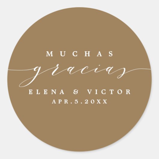 ELEGANT SCRIPT MUCHAS GRACIAS | DANK U STICKER (Voorkant)