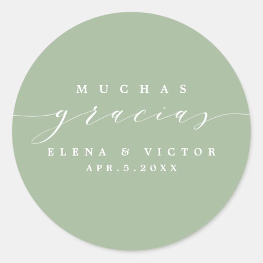 ELEGANT SCRIPT MUCHAS GRACIAS | DANK U STICKER (Voorkant)