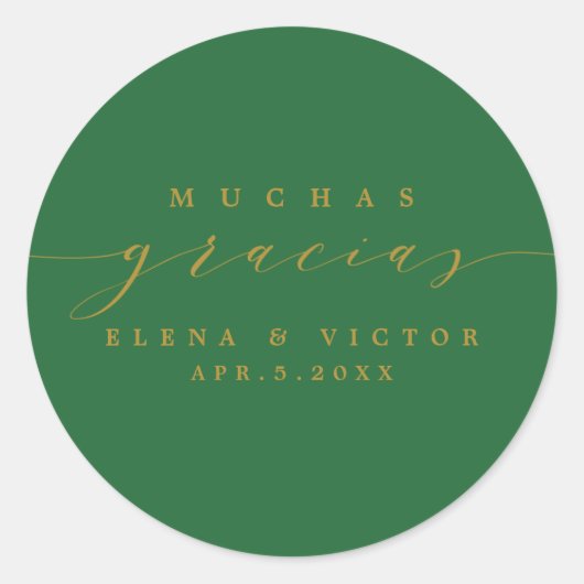 ELEGANT SCRIPT MUCHAS GRACIAS | DANK U STICKER (Voorkant)