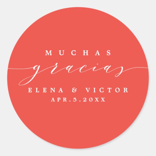 ELEGANT SCRIPT MUCHAS GRACIAS | DANK U STICKER (Voorkant)