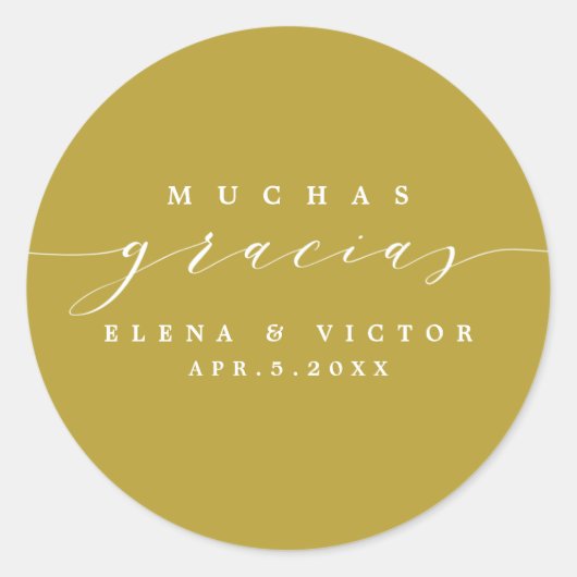 ELEGANT SCRIPT MUCHAS GRACIAS | DANK U STICKER (Voorkant)