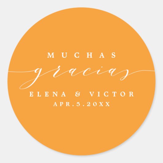 ELEGANT SCRIPT MUCHAS GRACIAS | DANK U STICKER (Voorkant)