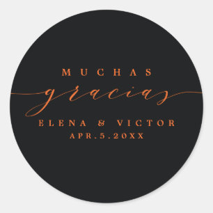 ELEGANT SCRIPT MUCHAS GRACIAS   DANK U STICKER