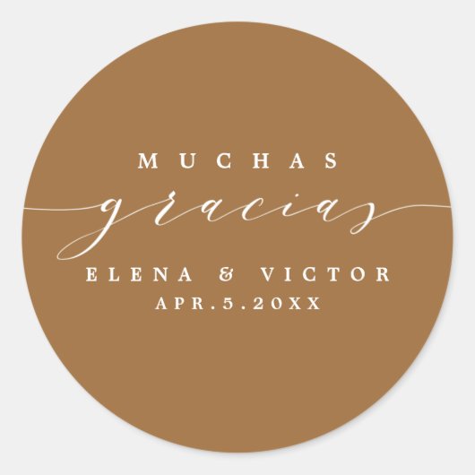 ELEGANT SCRIPT MUCHAS GRACIAS | DANK U STICKER (Voorkant)