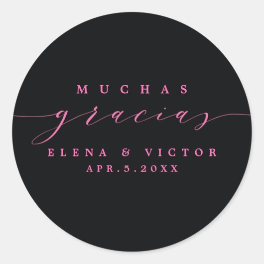 ELEGANT SCRIPT MUCHAS GRACIAS | DANK U STICKER (Voorkant)