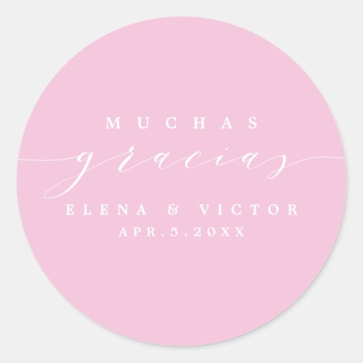 ELEGANT SCRIPT MUCHAS GRACIAS | THANK YOU STICKER (Voorkant)