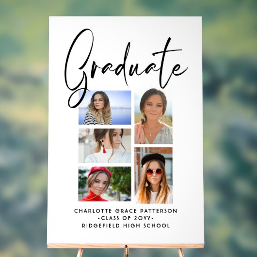 Elegant Script Multi Photo Afstuderen Afstuderen Acryl Bord (Neutraal)