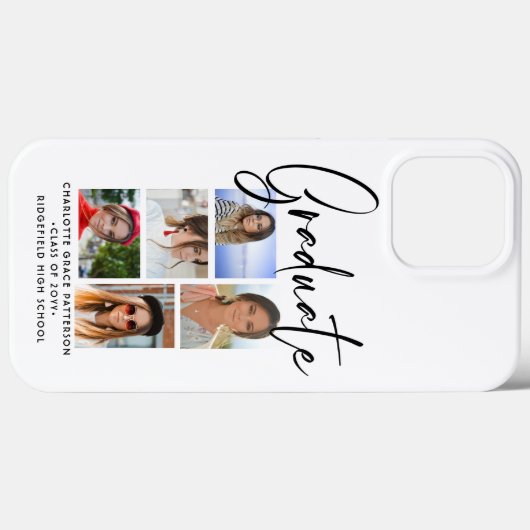 Elegant Script Multi Photo Afstuderen Afstuderen Case-Mate iPhone Case (Achterkant (horizontaal))