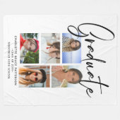 Elegant Script Multi Photo Afstuderen Afstuderen Fleece Deken (Voorkant (Horizontaal))
