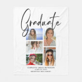 Elegant Script Multi Photo Afstuderen Afstuderen Fleece Deken (Voorkant)