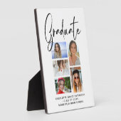 Elegant Script Multi Photo Afstuderen Afstuderen Fotoplaat (Zijkant)