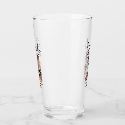 Elegant Script Multi Photo Afstuderen Afstuderen Glas (Links)