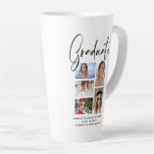 Elegant Script Multi Photo Afstuderen Afstuderen Latte Mok (Rechterhoek)