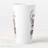 Elegant Script Multi Photo Afstuderen Afstuderen Latte Mok (Voorkant)
