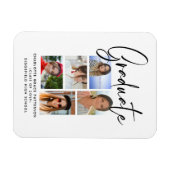Elegant Script Multi Photo Afstuderen Afstuderen Magneet (Horizontaal)