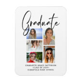 Elegant Script Multi Photo Afstuderen Afstuderen Magneet (Verticaal)