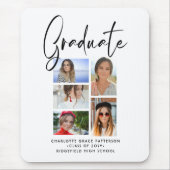 Elegant Script Multi Photo Afstuderen Afstuderen Muismat (Voorkant)