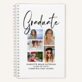 Elegant Script Multi Photo Afstuderen Afstuderen Notitieboek (Voorkant)