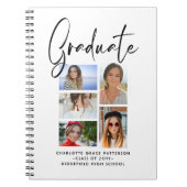 Elegant Script Multi Photo Afstuderen Afstuderen Notitieboek (Voorkant)