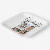 Elegant Script Multi Photo Afstuderen Afstuderen Papieren Bordje (Gebogen)