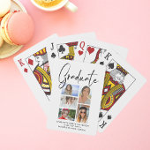 Elegant Script Multi Photo Afstuderen Afstuderen Pokerkaarten