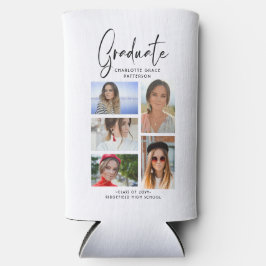 Elegant Script Multi Photo Afstuderen Afstuderen Seltzer Blikjeskoeler