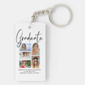 Elegant Script Multi Photo Afstuderen Afstuderen Sleutelhanger (achterkant)