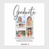 Elegant Script Multi Photo Afstuderen Afstuderen Sticker (Vel)