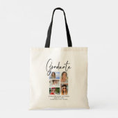Elegant Script Multi Photo Afstuderen Afstuderen Tote Bag (Achterkant)