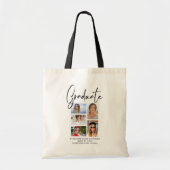 Elegant Script Multi Photo Afstuderen Afstuderen Tote Bag (Voorkant)