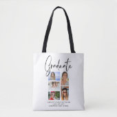 Elegant Script Multi Photo Afstuderen Afstuderen Tote Bag (Voorkant)
