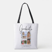 Elegant Script Multi Photo Afstuderen Afstuderen Tote Bag (Achterkant)