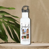 Elegant Script Multi Photo Afstuderen Afstuderen Waterfles