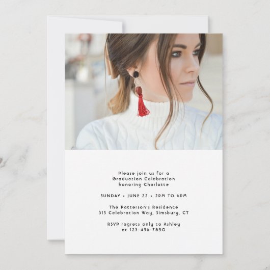 Elegant Script Multi Photo Graduparty Kaart (Achterkant)