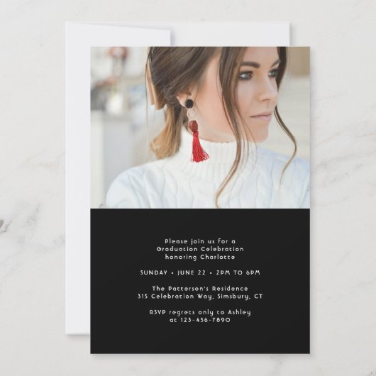 Elegant Script Multi Photo Graduparty Kaart (Achterkant)