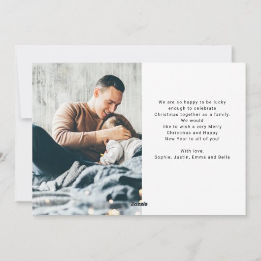 Elegant Script Multi Photo Grid | Vrolijk kerstfee Feestdagenkaart (Achterkant)