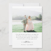 Elegant Script Multiple Photo Wedding Bedankkaart (Achterkant)